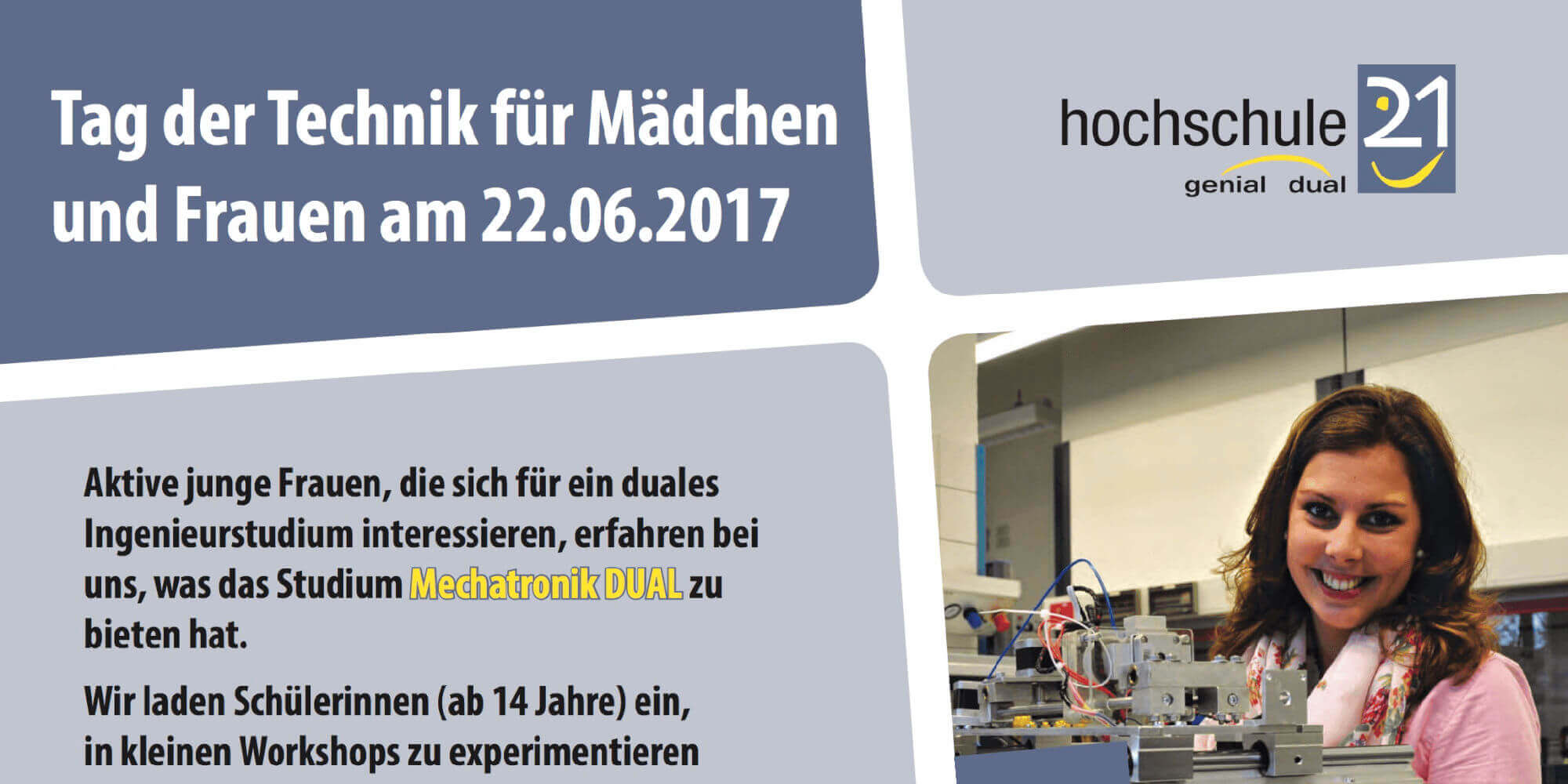 Banner - Tag der Technik für Mädchen und Frauen