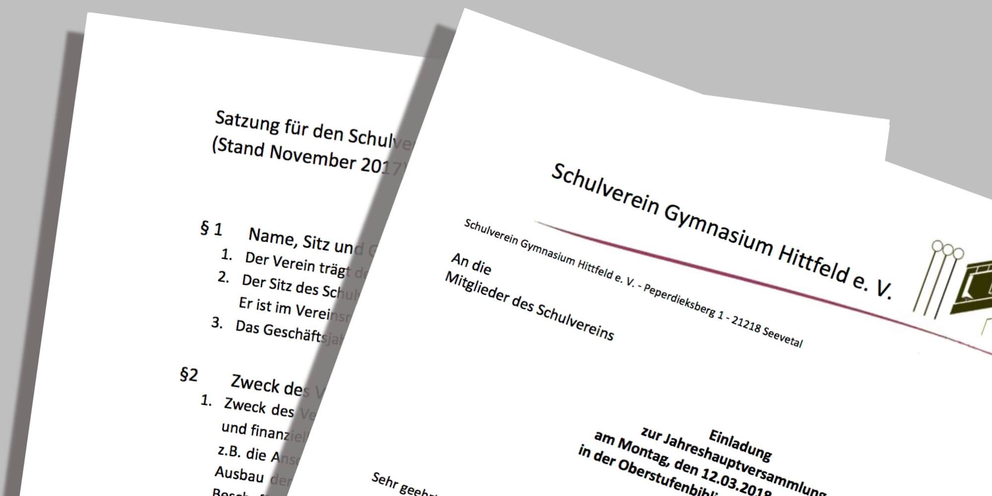 Beitragsbild Satzung Einladung HV Schulverein