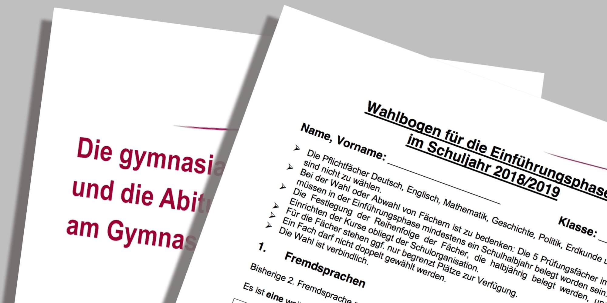 Beitragsbild Wahlbogen und Präsentation zum Elternabend Abi 2021