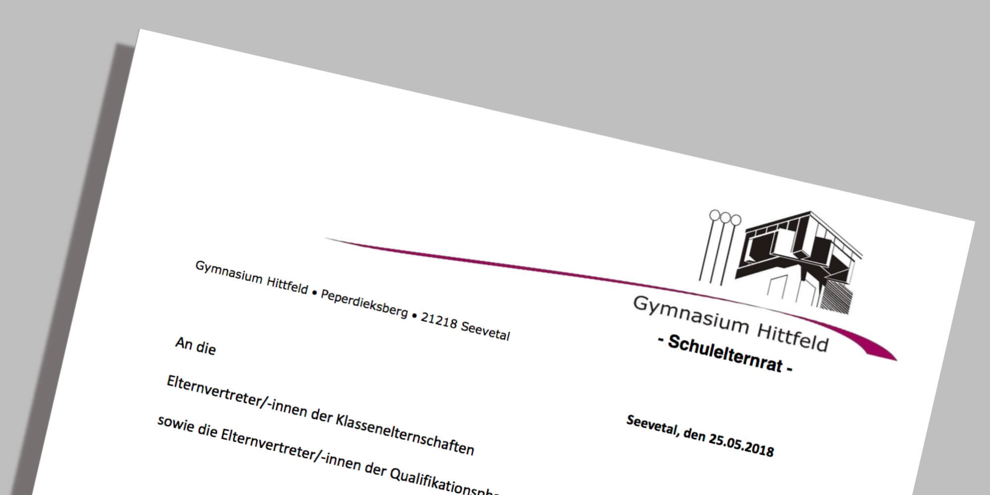 Einladung - Schulelternratssitzung 05.06.18