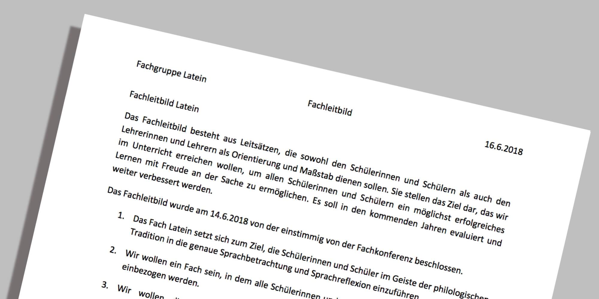 Beitragsbild - Fachleitbild Latein