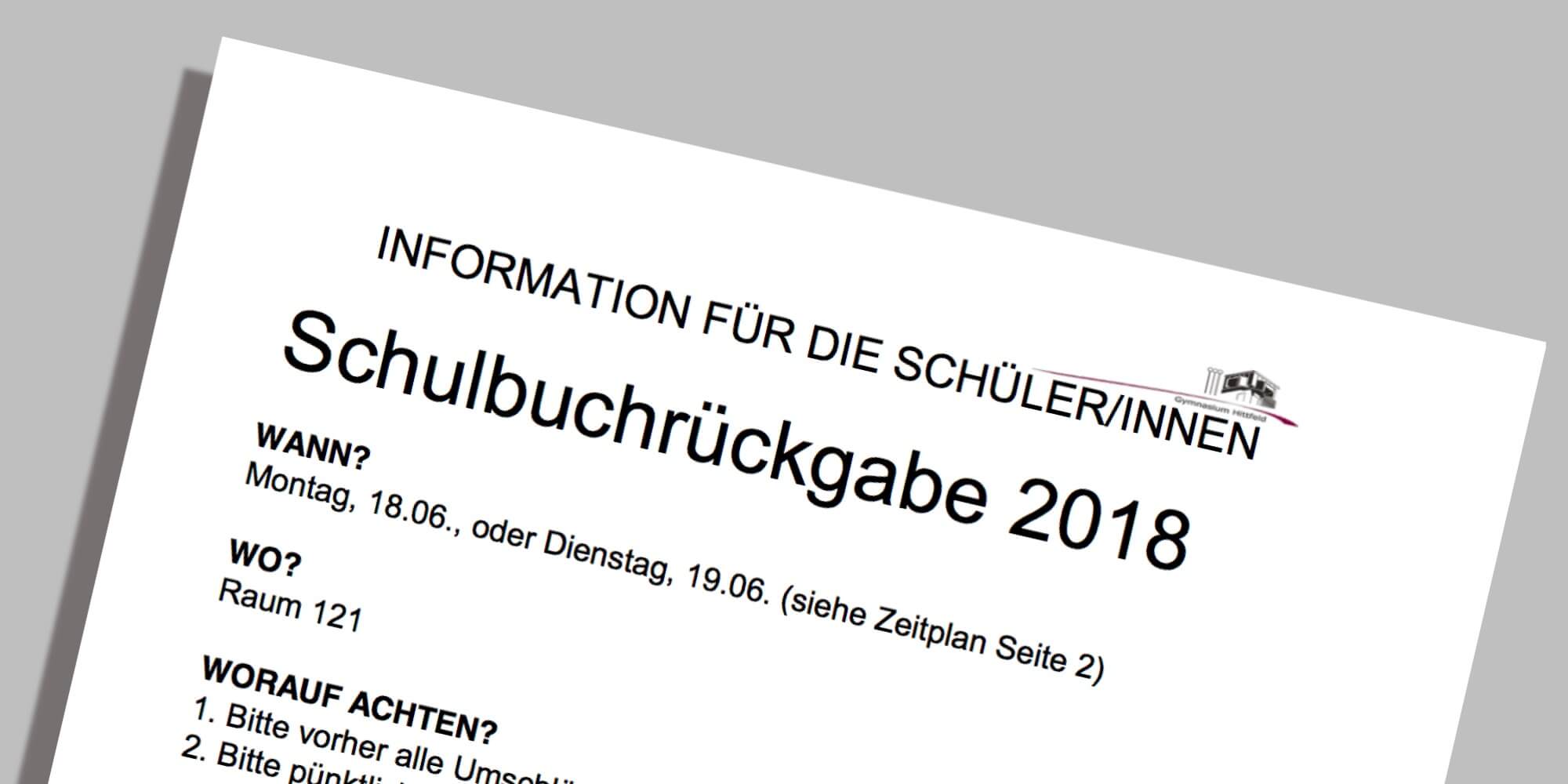 Beitragsbild Schulbuchrückgabe 2018