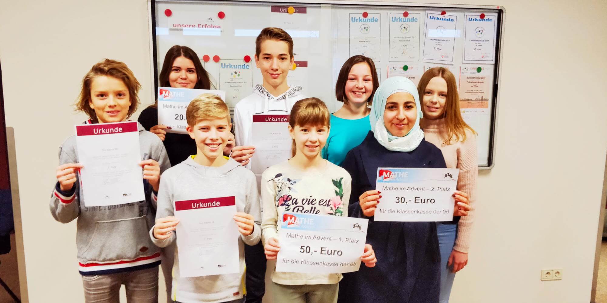 Banner - Klassensieger Mathe im Advent 2018