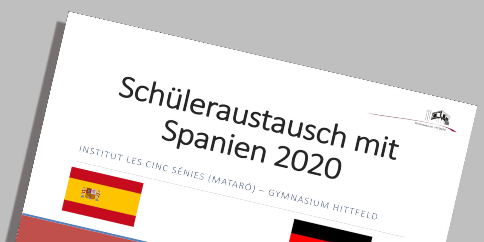Banner - Schüleraustausch mit Spanien 2020