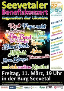 Plakat - Seevtaler Benefizkonzert 2022