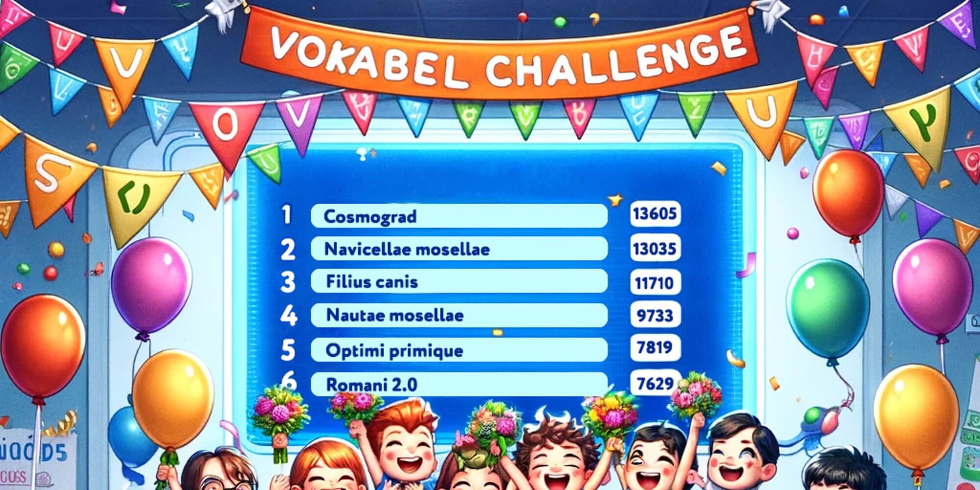 Beitragsbild - Vokalbel Challenge Latein